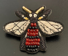 Beetle Embroidered Brooch
