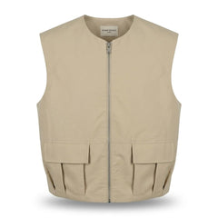 Beige Zippered Vest