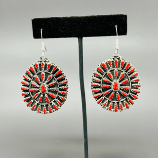 Blood Coral Point Earrings Earrings - Picayune Cellars & Mercantile