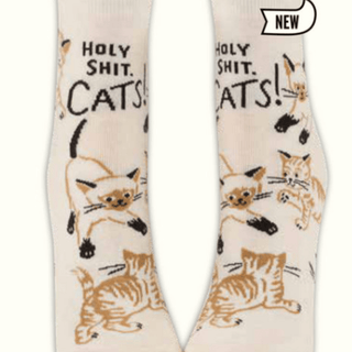 Blue Q Ankle Socks - Holy Shit. Cats! Socks - Picayune Cellars & Mercantile