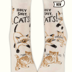 Blue Q Ankle Socks - Holy Shit. Cats!