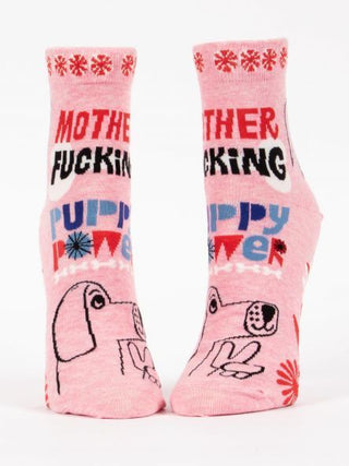 Blue Q Ankle Socks "Mother Fucking Puppy Power" Socks - Picayune Cellars & Mercantile