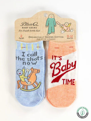 Blue Q Baby Socks "Call Shots / Baby Time" Socks - Picayune Cellars & Mercantile