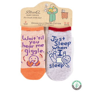 Blue Q Baby Socks - Hear Me Giggle / Sleep Baby Socks - Picayune Cellars & Mercantile