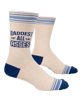Blue Q Men's Crew Sock - Baddest of Asses Socks - Picayune Cellars & Mercantile