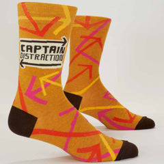 Blue Q Men's Crew Sock - Captain Distraction