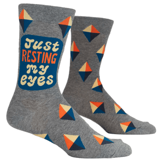 Blue Q Men's Crew Sock - Just Resting My Eyes Socks - Picayune Cellars & Mercantile