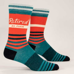 Blue Q Men's Crew Sock - Retired as Fuck