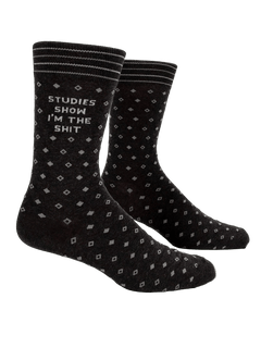 Blue Q Men's Crew Sock - Studies Say I'm the Shit