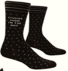 Blue Q Men's Crew Sock - Studies Say I'm the Shit
