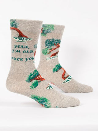 Blue Q Men's Crew Socks "Yeah, I'm Old" Socks - Picayune Cellars & Mercantile