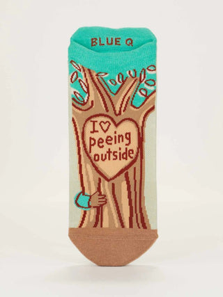 Blue Q Sneaker Socks - I Heart Peeing Outside Socks - Picayune Cellars & Mercantile