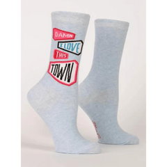 Blue Q Women's Crew Sock - Love This Town