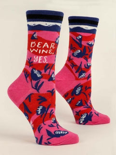 Blue Q Women's Crew Socks - Dear Wine Yes