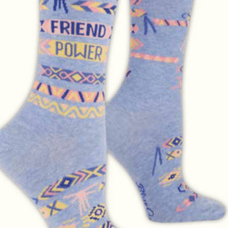 Blue Q Women's Crew Socks - Friend Power Socks - Picayune Cellars & Mercantile
