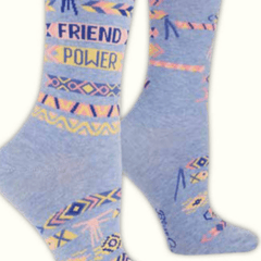 Blue Q Women's Crew Socks - Friend Power