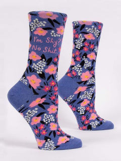 Blue Q Women's Crew Socks - I'm Shy? No Shit