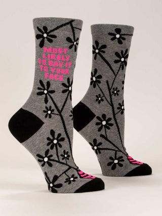 Blue Q Women's Crew Socks - Most Likely to Say it to Your Face Socks - Picayune Cellars & Mercantile