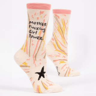 Blue Q Women's Crew Socks - Mother Fucking Girl Power Socks - Picayune Cellars & Mercantile