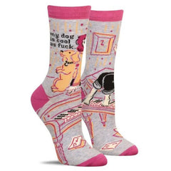 Blue Q Women's Crew Socks - My Dog is Cool as Fuck
