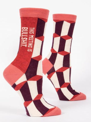 Blue Q Women's Crew Socks "This Meeting is Bullshit" Socks - Picayune Cellars & Mercantile