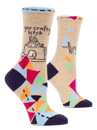 Blue Q Women's Crew Socks - You Crafty Bitch Socks - Picayune Cellars & Mercantile