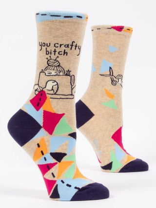 Blue Q Women's Crew Socks "You Crafty Bitch" Socks - Picayune Cellars & Mercantile