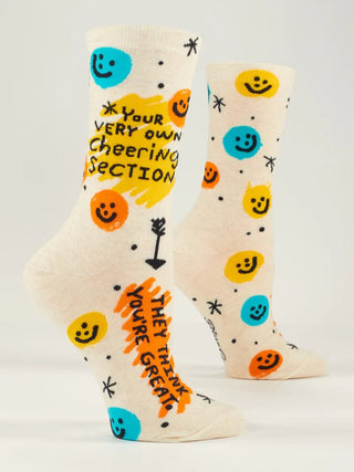 Blue Q Women's Crew Socks "Your Very Own Cheering Section" Socks - Picayune Cellars & Mercantile