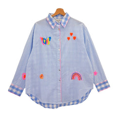 Blue Striped & Gingham Blouse