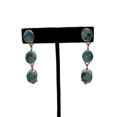 Blue Turquoise Chain Earrings