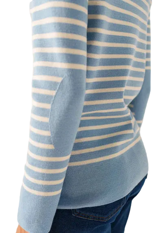 Saint James Bregancon R Wool Sailor Sweater with Elbow Patches