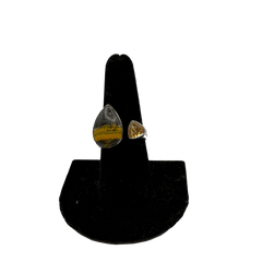 Bumble Bee Jasper & Citrine Double Stone Adjustable Ring