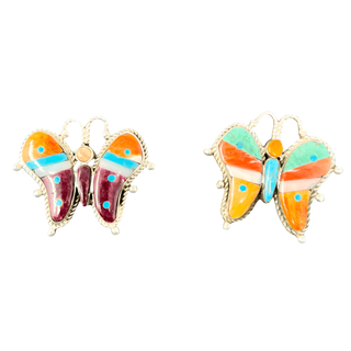 Butterfly turquoise & spiny oyster pin Brooches & Cufflinks - Picayune Cellars & Mercantile