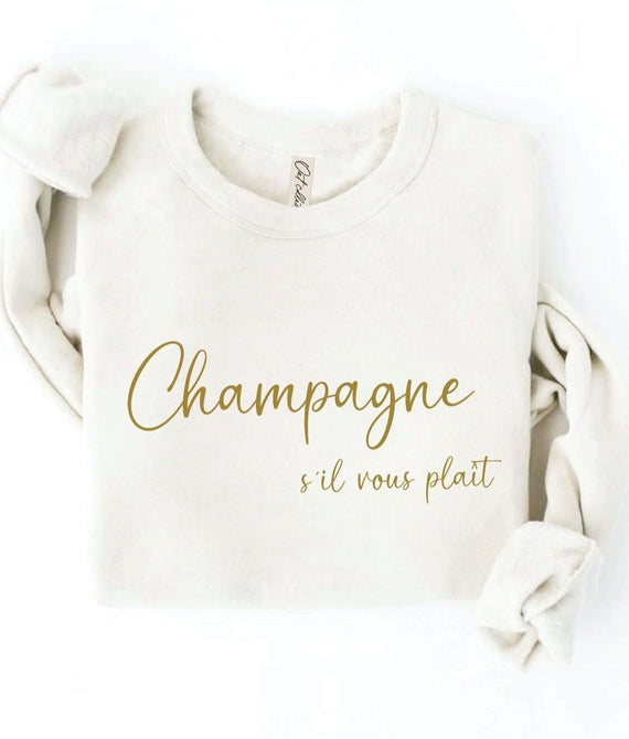 Champagne S'il Vous Plait Sweater Women's Apparel - Picayune Cellars & Mercantile