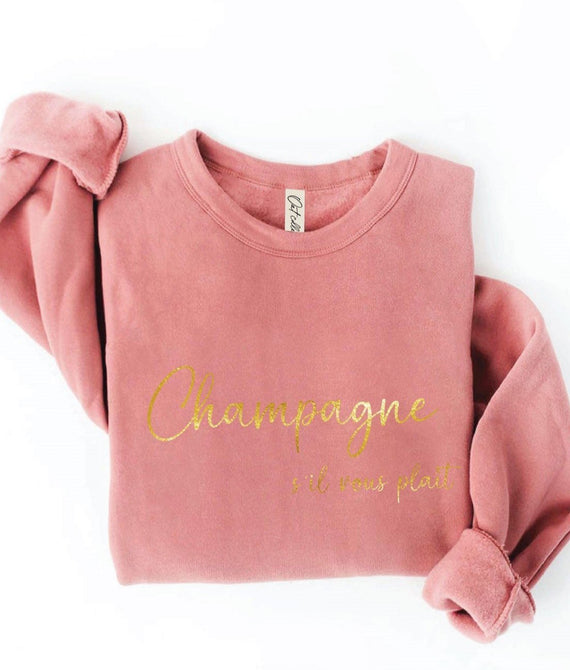 Champagne S'il Vous Plait Sweater Women's Apparel - Picayune Cellars & Mercantile