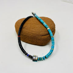 Charlene Reano Dual Colored Necklace with Mosaic Square Bead