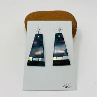 Charlene Reano Mosaic Earrings Large Jet Earrings - Picayune Cellars & Mercantile