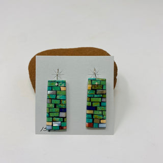 Charlene Reano Mosaic Earrings Medium Rectangular Earrings - Picayune Cellars & Mercantile