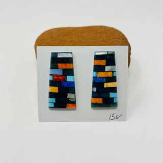 Charlene Reano Mosaic Rectangular Post Earrings Earrings - Picayune Cellars & Mercantile