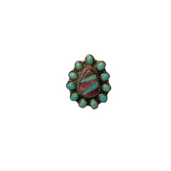 Charoite & Turquoise Halo Ring