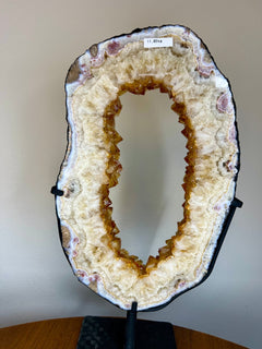 Citrine Crystal Portal Statue on Metal Stand