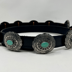 Concho & Turquoise Leather Belt