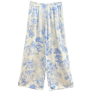 Cotton Toile de Jouy Pants Women's Apparel - Picayune Cellars & Mercantile