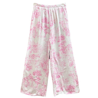 Cotton Toile de Jouy Pants Women's Apparel - Picayune Cellars & Mercantile