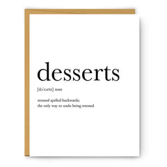 Desserts Definition Card