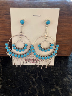 Turquoise Double Circle Earrings