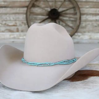Dusty Blue Multi-Strand Beaded Hat Band Hats & Hair Accessories - Picayune Cellars & Mercantile