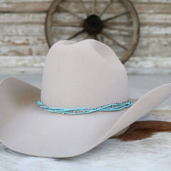 Dusty Blue Multi-Strand Beaded Hat Band