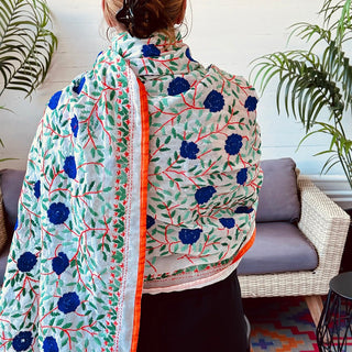 Embroidered Silk Shawl Scarves - Picayune Cellars & Mercantile