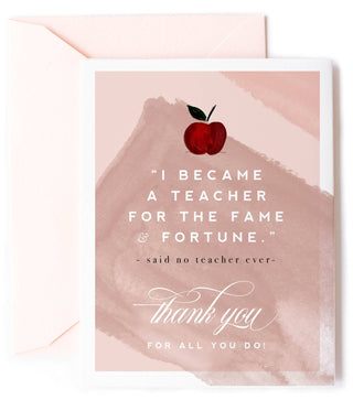 "Fame & Fortune" Teacher Card Cards - Picayune Cellars & Mercantile